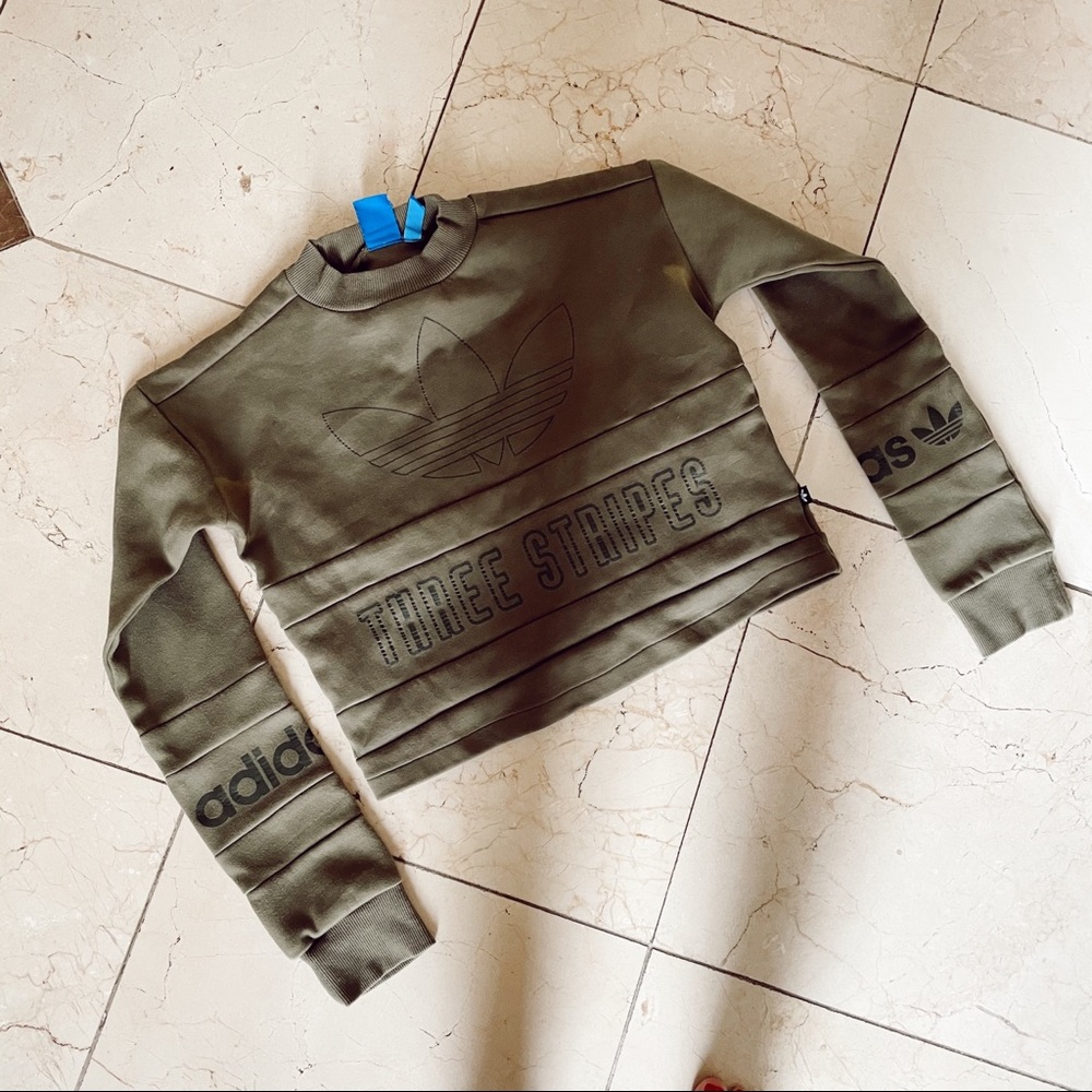 Women’s Adidas three stripe cropped hoodie